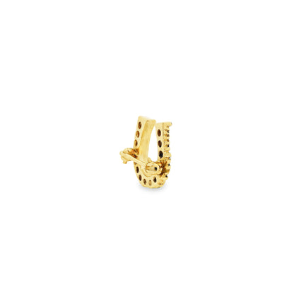 14k Yellow Gold Horseshoe Pavé Round Stone Brooch — photo 8 of 9