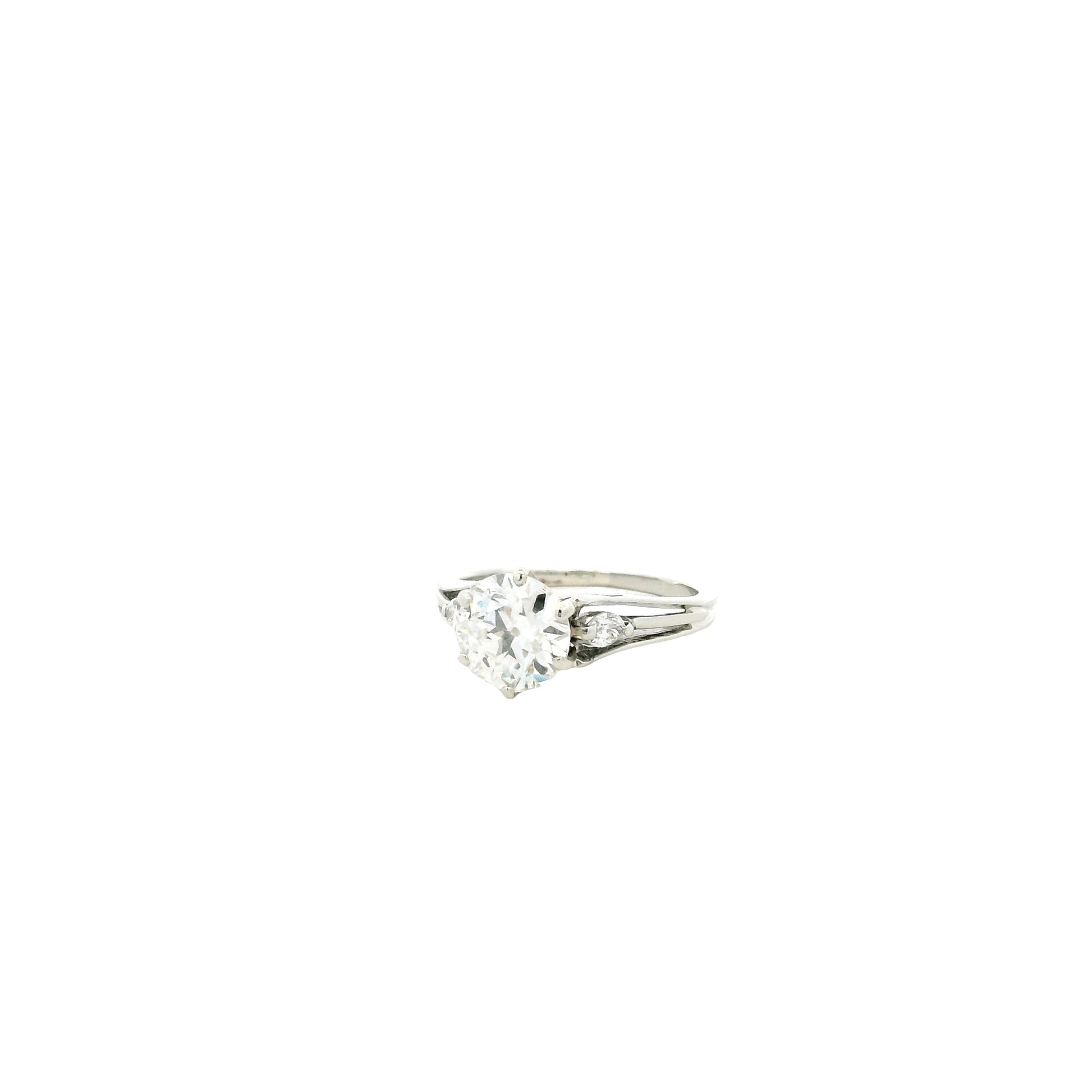 14k White Gold 1.3ct Round Brilliant Diamond Engagement Ring — photo 8 of 9