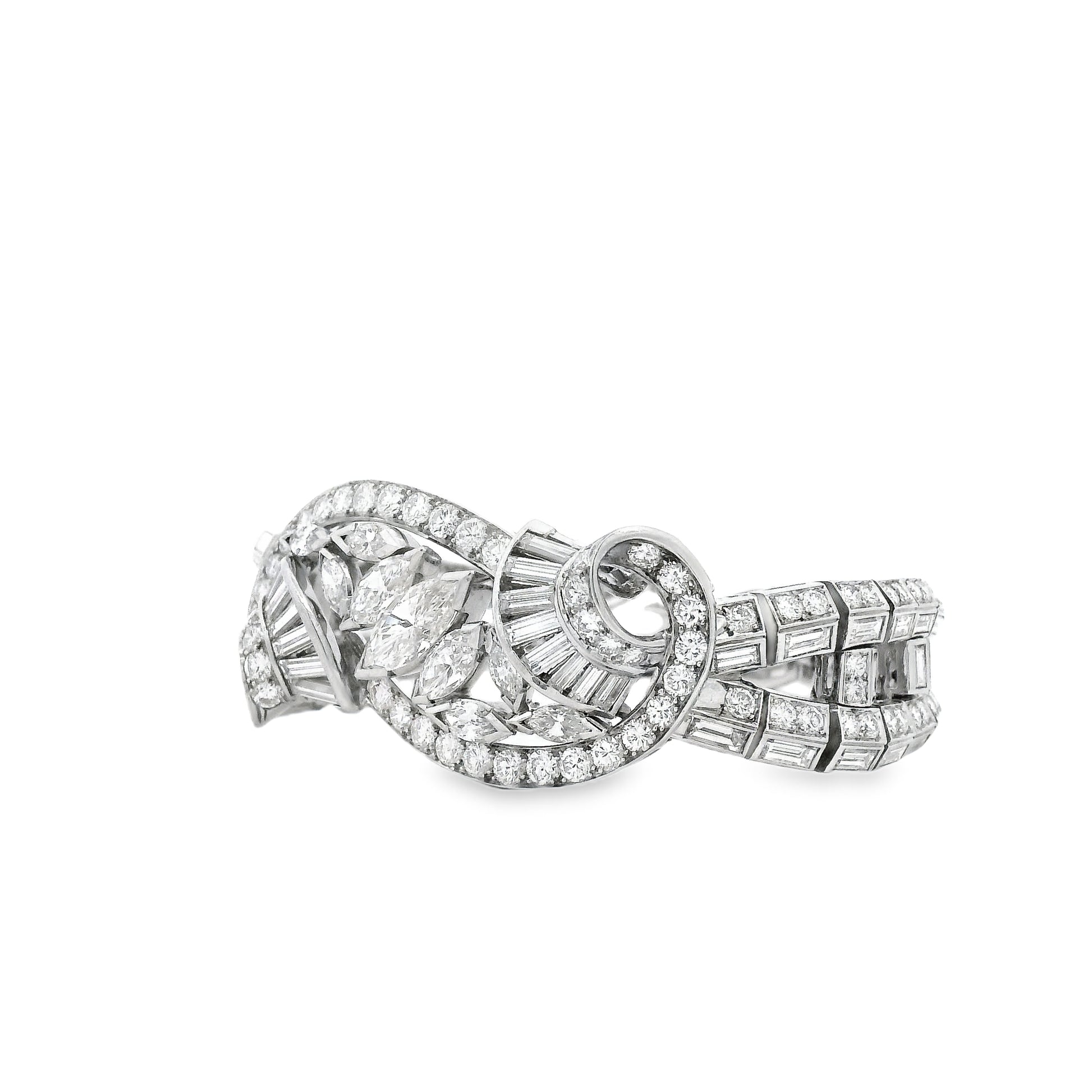 Platinum 15.28ctw Mixed Cut Natural Diamond Cluster Bracelet — photo 8 of 10