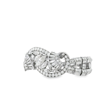Platinum 15.28ctw Mixed Cut Natural Diamond Cluster Bracelet — photo 8 of 10