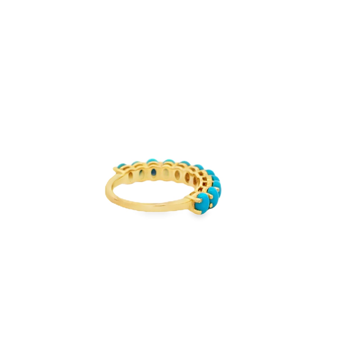 14k Yellow Gold Natural Turquoise Oval Cabochon Cocktail Ring — photo 8 of 11