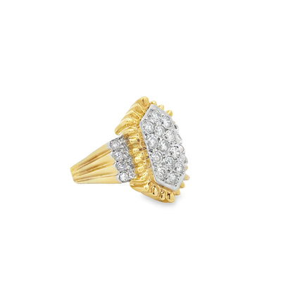 14k Two-Tone Gold 0.51ctw Round Brilliant Diamond Cluster Ring — photo 8 of 8