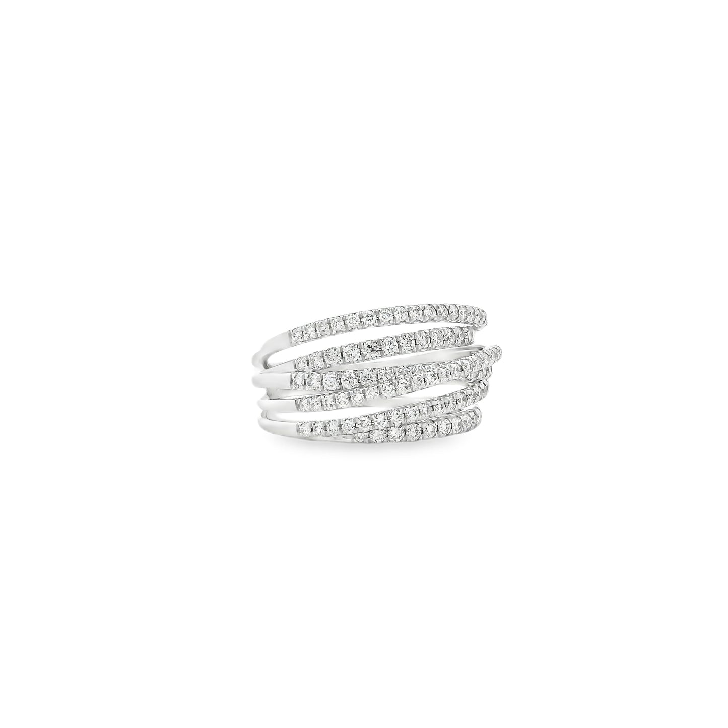 Gabriel & Co. 14k White Gold 1.00ctw Diamond Criss Cross Layered Ring — photo 8 of 12