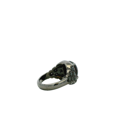 18k White Gold 1.50ct Oval Black Opal and 0.50ctw Pavé Diamond Ring — photo 8 of 10