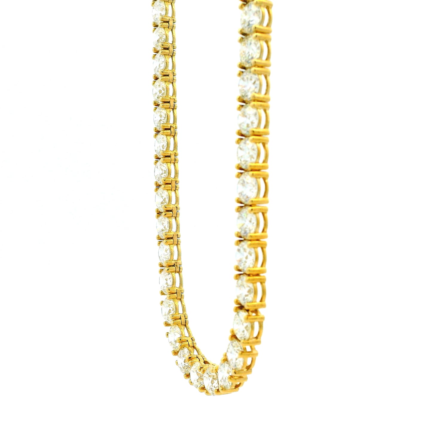 14k Yellow Gold 41.15ctw Round Brilliant Diamond Tennis Necklace 17" — photo 8 of 10