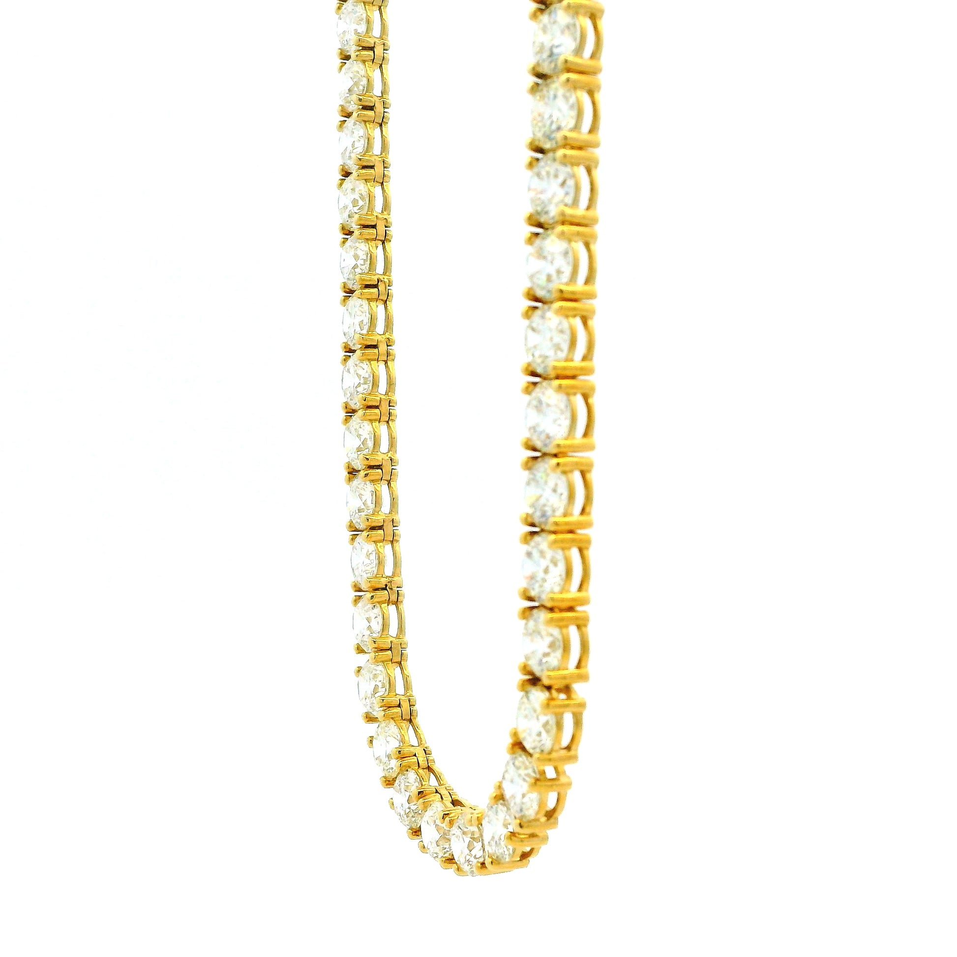 14k Yellow Gold 41.15ctw Round Brilliant Diamond Tennis Necklace 17" — photo 8 of 10