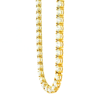 14k Yellow Gold 41.15ctw Round Brilliant Diamond Tennis Necklace 17" — photo 8 of 10