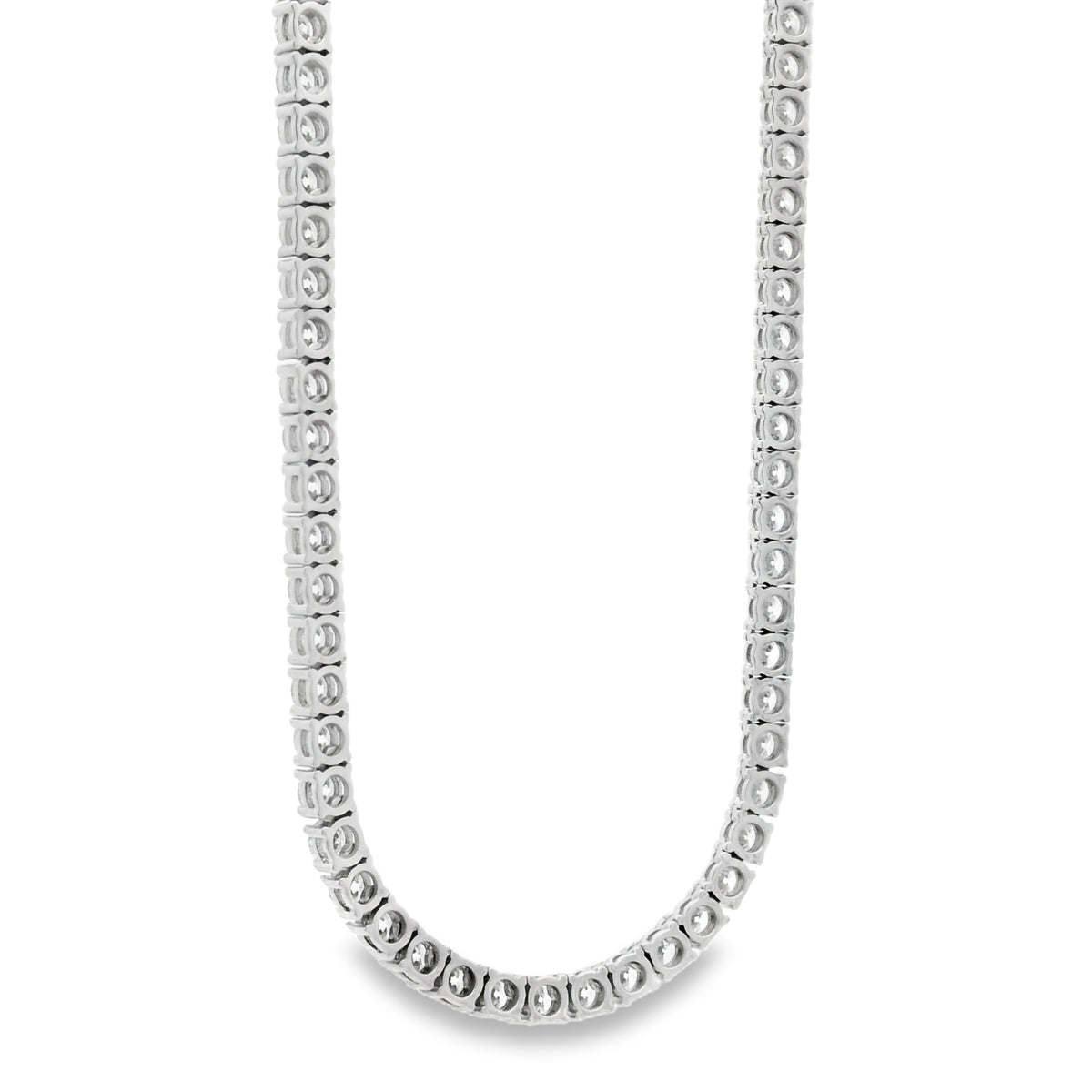 14k White Gold 11.00ctw Round Brilliant Diamond Tennis Necklace 16" — photo 8 of 14