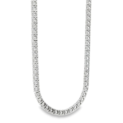 14k White Gold 11.00ctw Round Brilliant Diamond Tennis Necklace 16" — photo 8 of 14