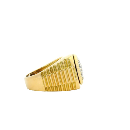 18k Yellow Gold 2.3ctw Round Brilliant Diamond Men's Cluster Ring — photo 8 of 9