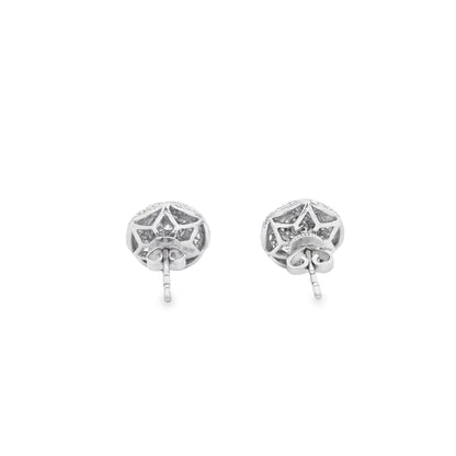 Effy 14k White Gold 0.50ctw Round Brilliant Diamond Pavé Button Stud Earrings — photo 8 of 11