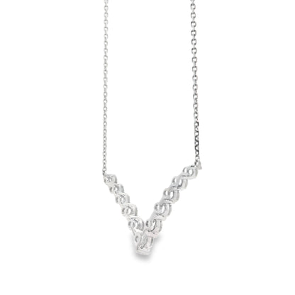 18k White Gold 1.32ctw Round Brilliant Diamond V-Shaped Necklace — photo 8 of 10