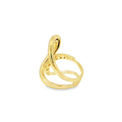14k Yellow Gold 0.80ctw Round Brilliant Diamond Double Crossover Ring — photo 8 of 17
