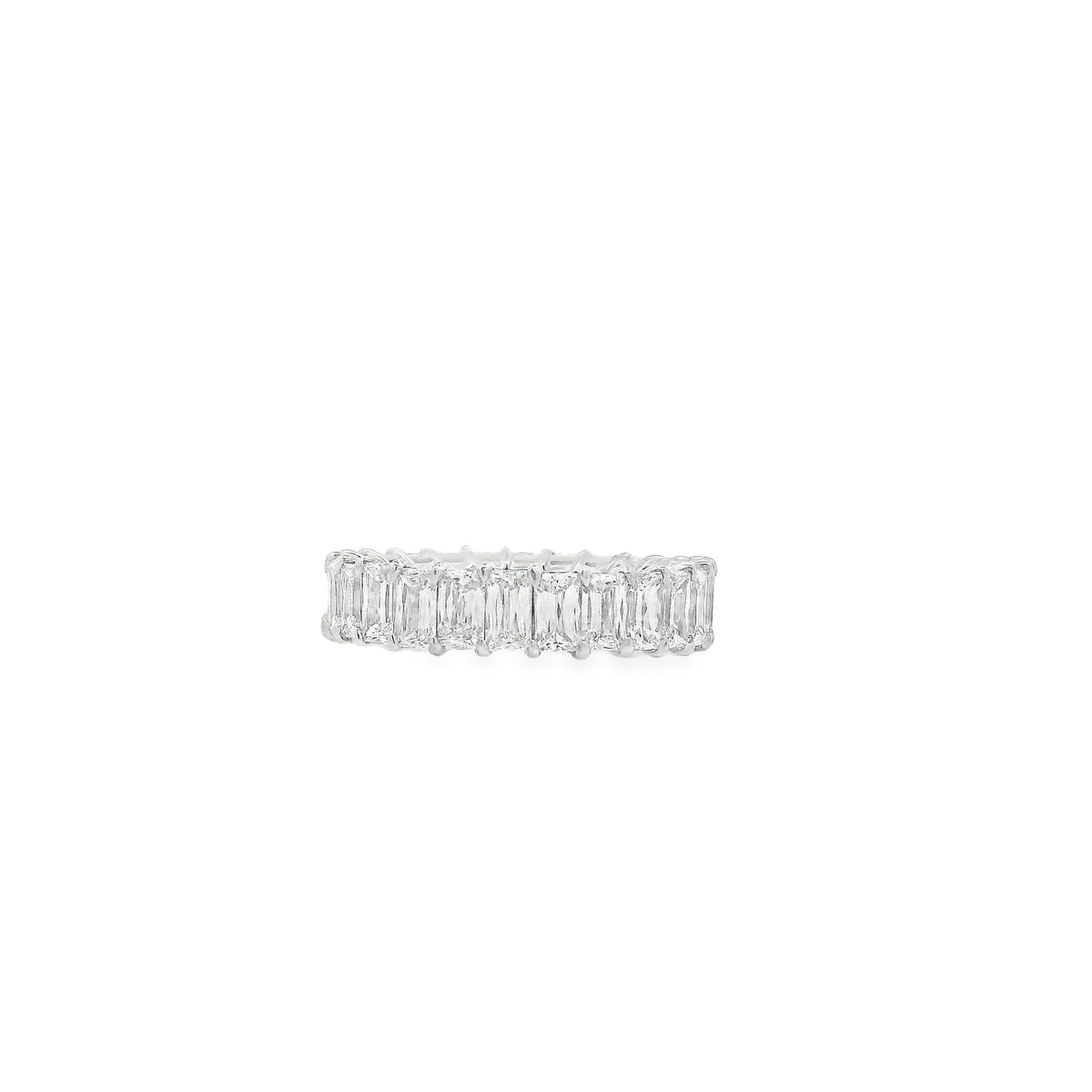 18k White Gold 4.35ctw Triple Cut Diamond Eternity Band Ring — photo 8 of 9