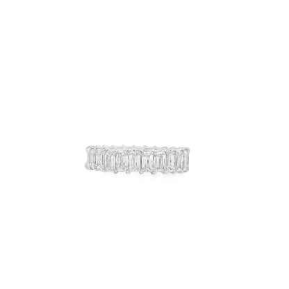 18k White Gold 4.35ctw Triple Cut Diamond Eternity Band Ring — photo 8 of 9