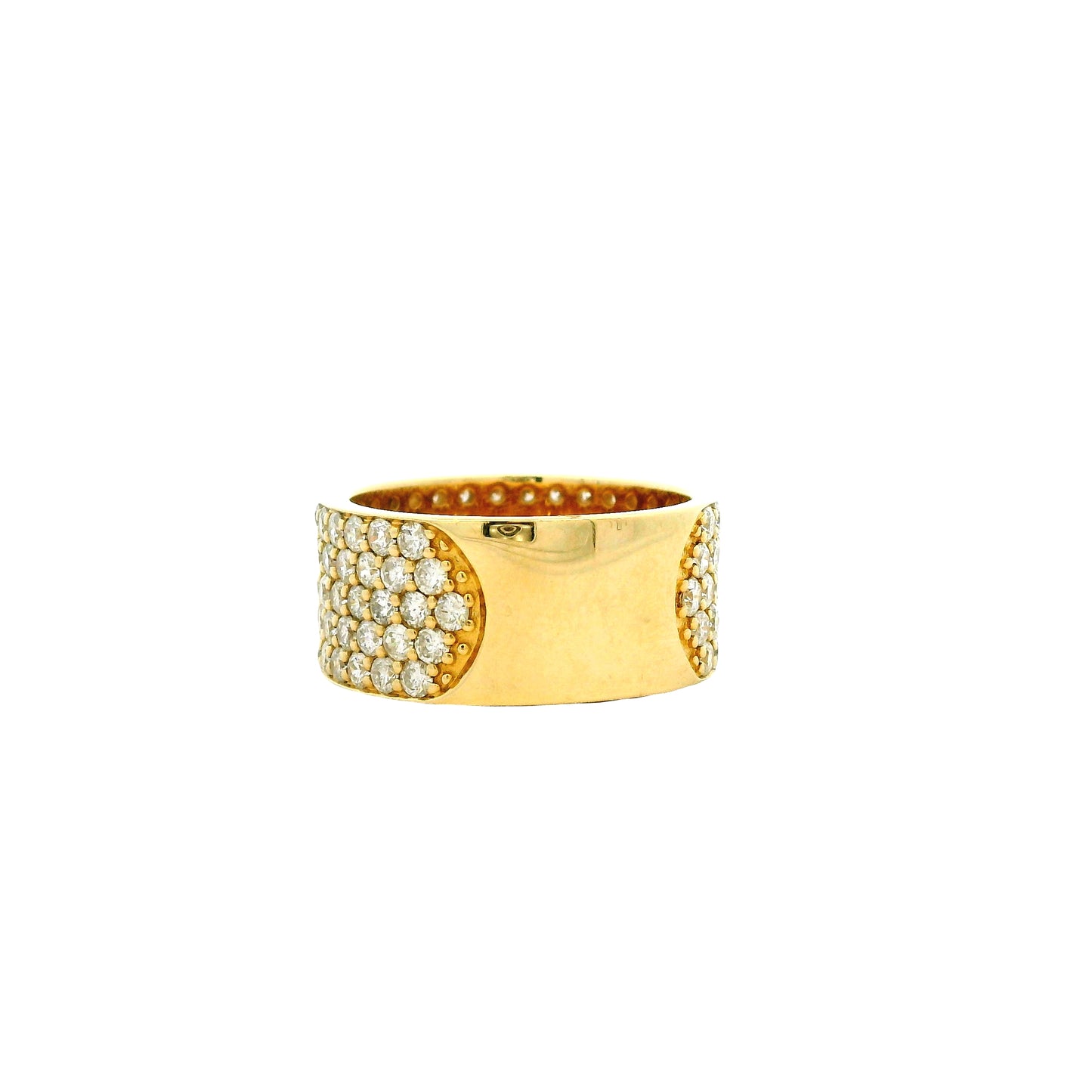 14k Yellow Gold 3.61ctw Round Brilliant Diamond White Pavé Dome Ring — photo 8 of 11