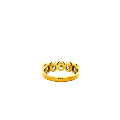 18k Yellow Gold 1.55ctw Oval Cut Natural Diamond Bezel Set Band Ring — photo 8 of 12