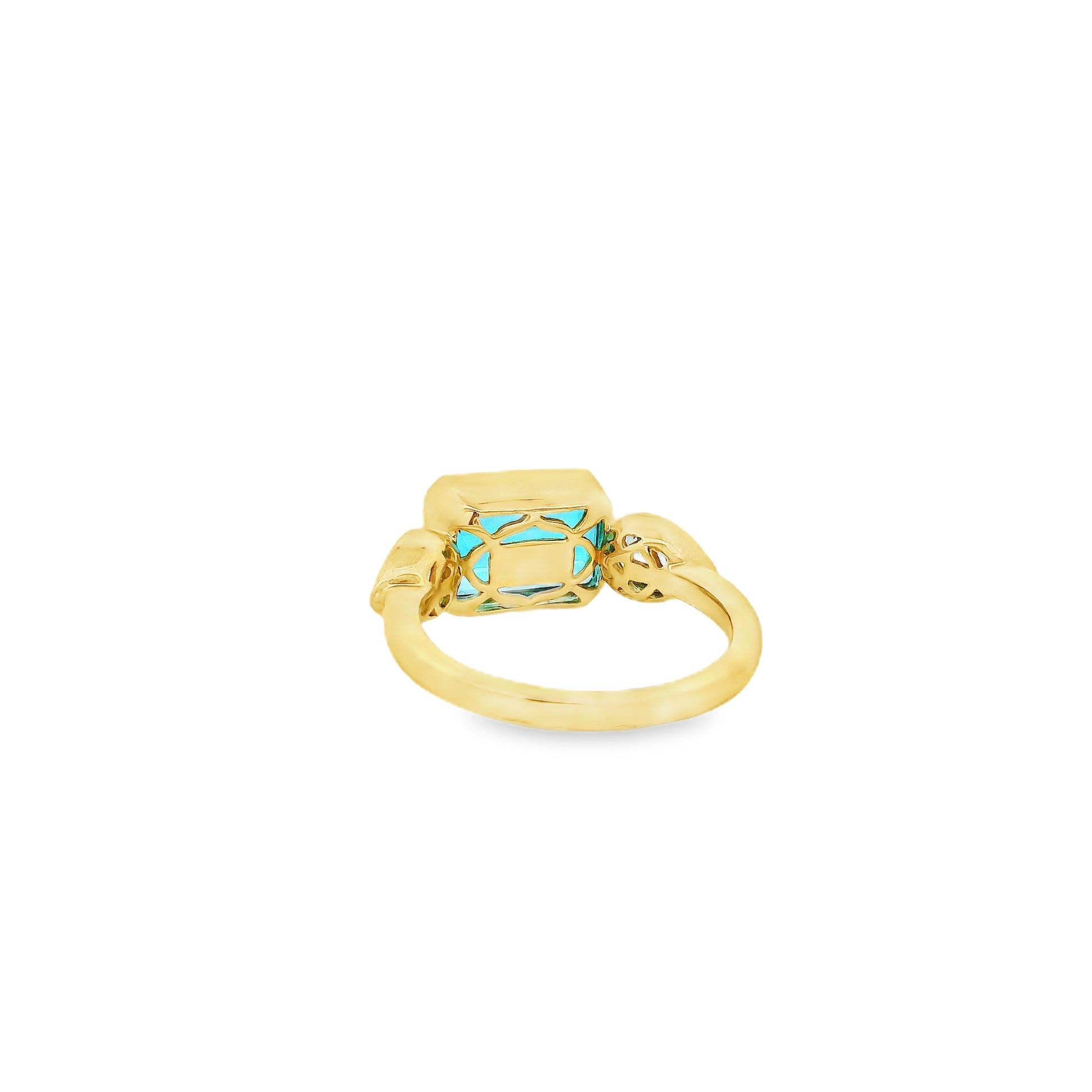 Gabriel and Co. 14k Yellow Gold 5.20ctw Swiss Blue Topaz Signet Ring — photo 8 of 12