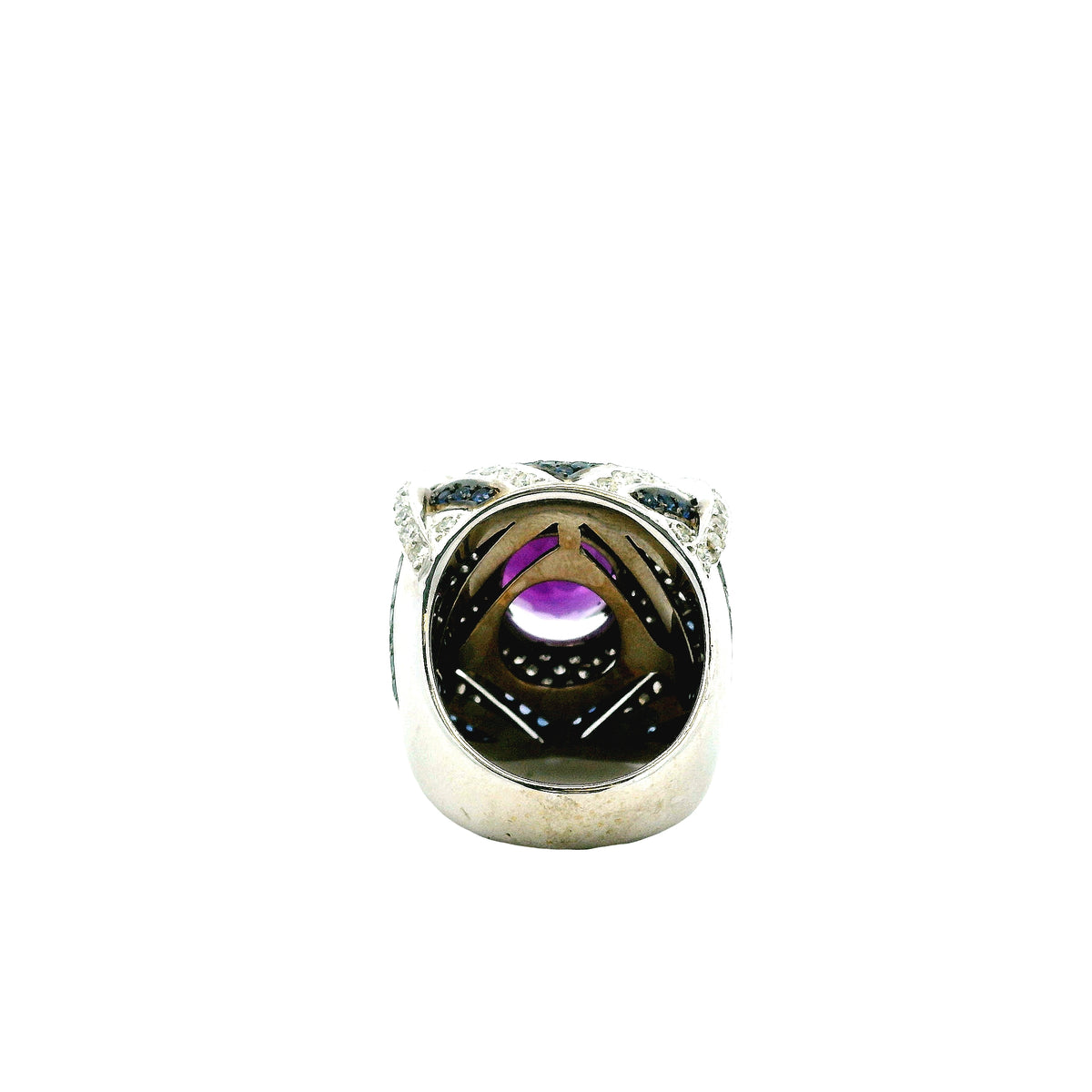 18k White Gold Amethyst and 3.00ctw Diamond Pavé Cocktail Ring — photo 8 of 12