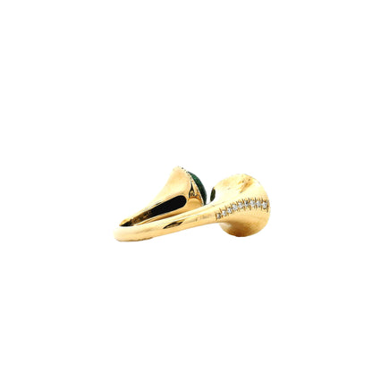 18k Yellow Gold White Opal and Black Opal Toi et Moi Ring — photo 8 of 10