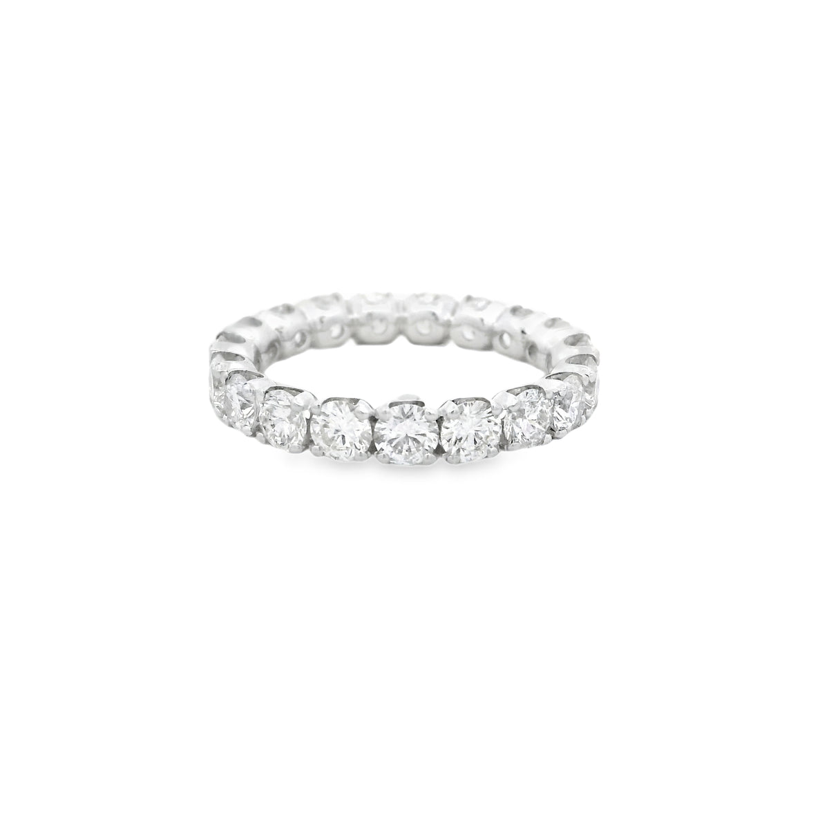 18k White Gold 3.04ctw Round Brilliant Diamond Eternity Band Ring — photo 8 of 8