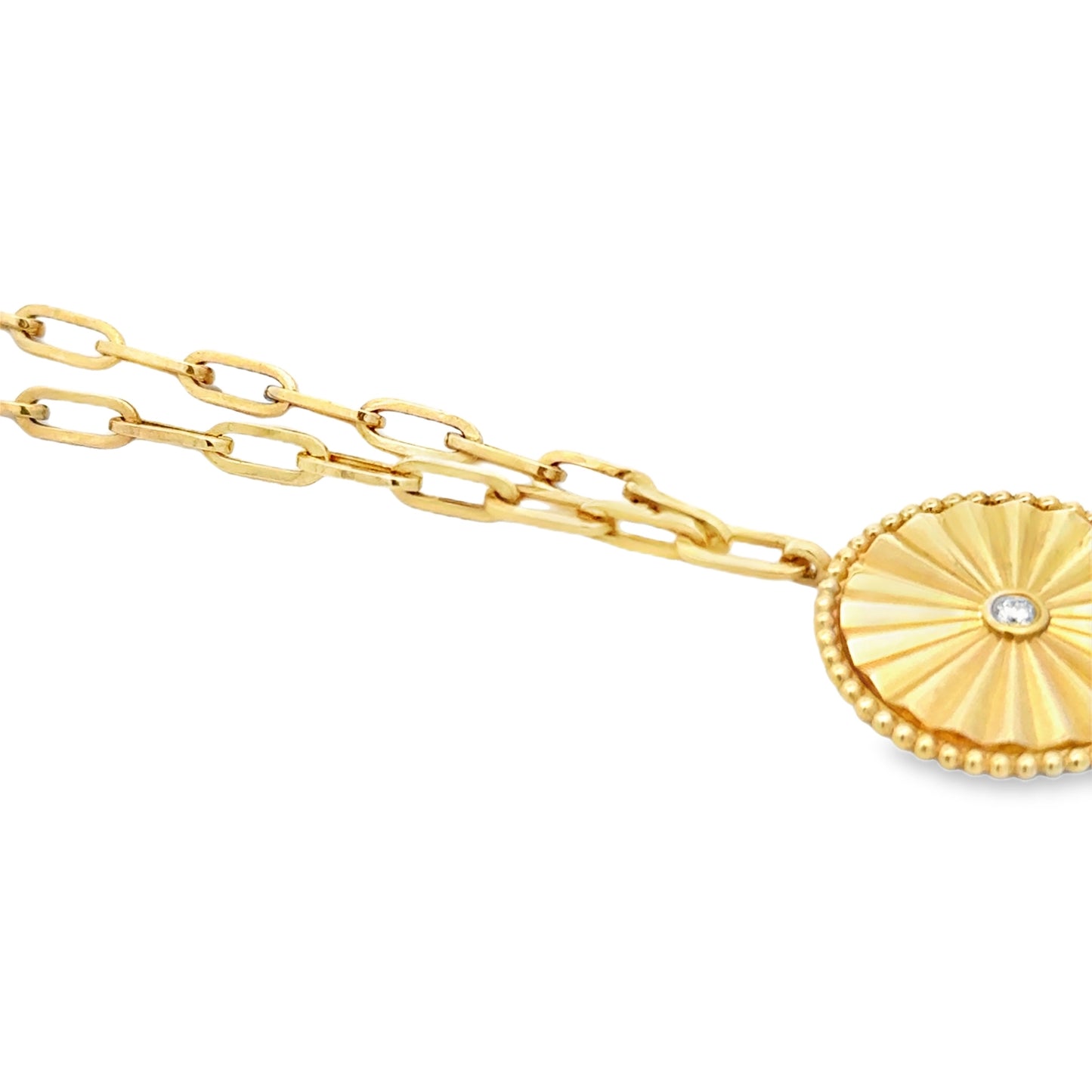 14k Yellow Gold Natural Diamond Sunburst Bezel Pendant Necklace — photo 8 of 8