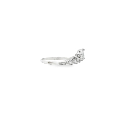 14k White Gold 0.18ctw Marquise Diamond Crown Ring — photo 8 of 8