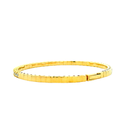 14k Yellow Gold 3.15ctw Round Brilliant Diamond Halfway Bangle Bracelet — photo 8 of 13