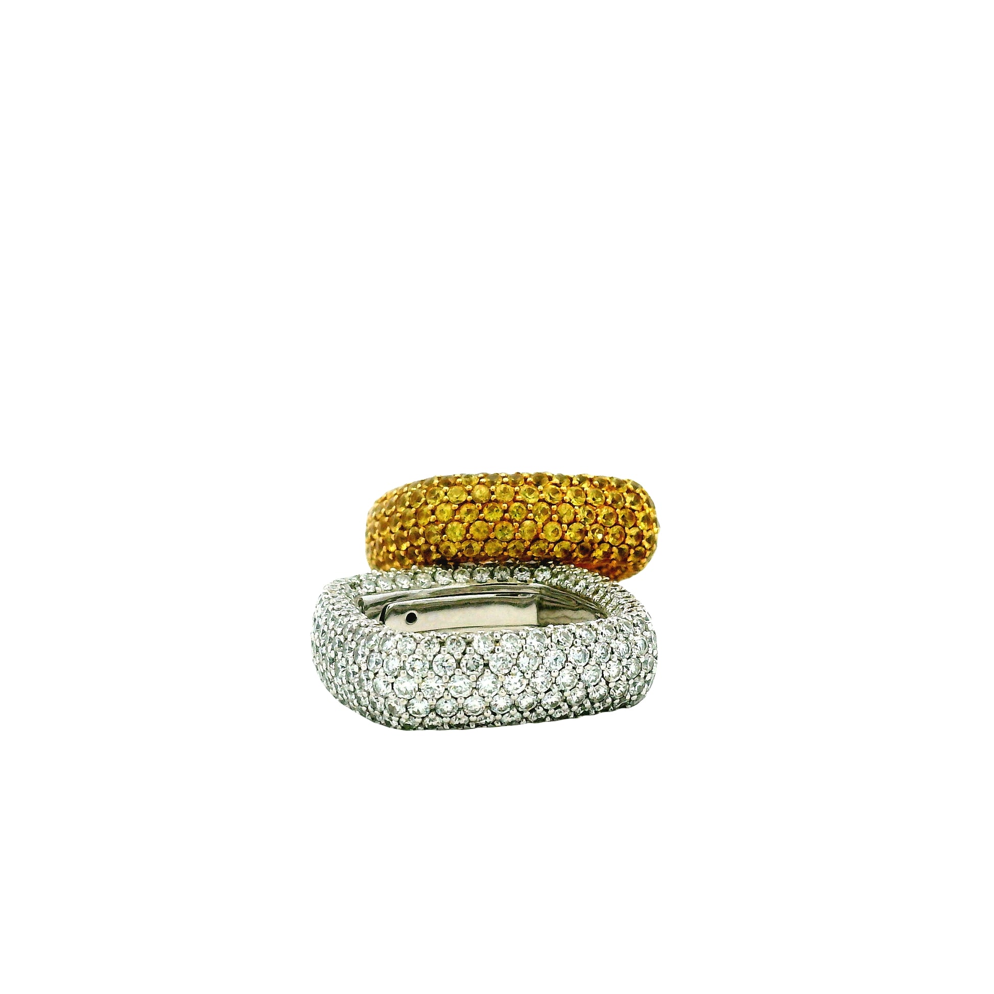 14k White Gold 3-4ctw Round Brilliant Diamond Pavé Band Ring — photo 8 of 11