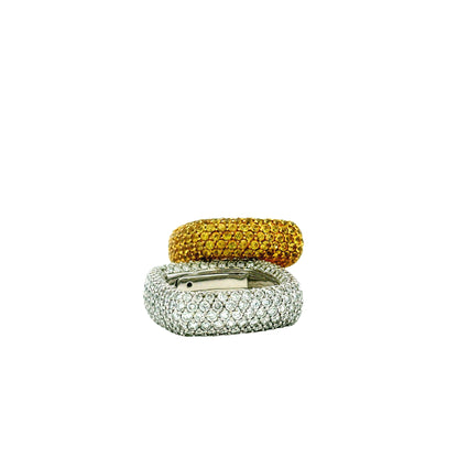14k White Gold 3-4ctw Round Brilliant Diamond Pavé Band Ring — photo 8 of 11