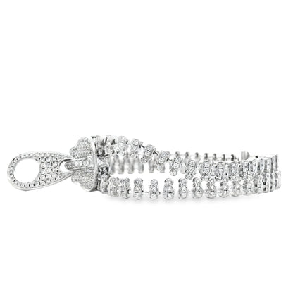 18k White Gold 4.01ctw Round Brilliant Diamond Zipper Bracelet — photo 8 of 14