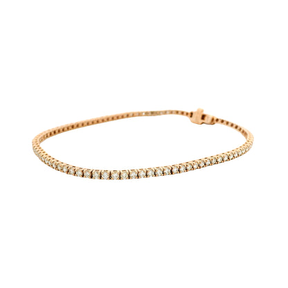 14k Rose Gold 1.15ctw Round Brilliant Diamond Tennis Bracelet — photo 8 of 8