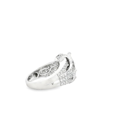 14k White Gold 0.90ct Marquise Diamond and 2.0ctw Round Brilliant Diamond Ring — photo 8 of 9