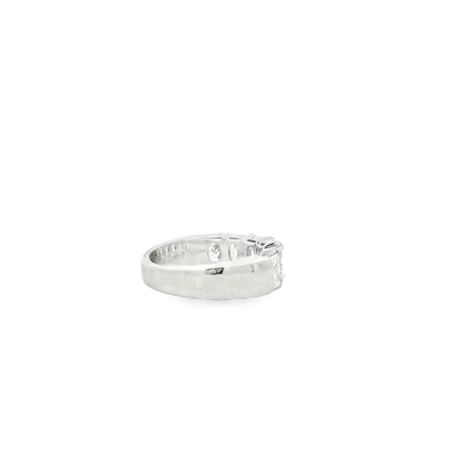 Platinum 3.03ctw Radiant Cut Diamond Half-Eternity Wedding Band Ring — photo 8 of 9