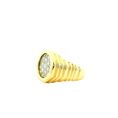14k Yellow Gold 1.8ctw Round Diamond Pavé Cluster Cocktail Ring — photo 8 of 11