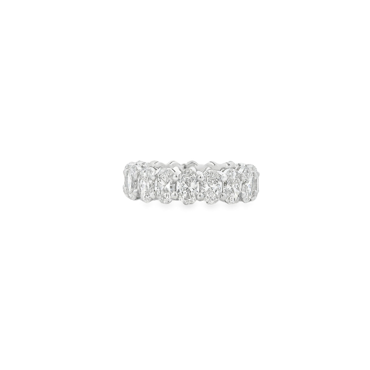Platinum 5.66ctw Oval Cut Diamond Eternity Band Ring — photo 8 of 8