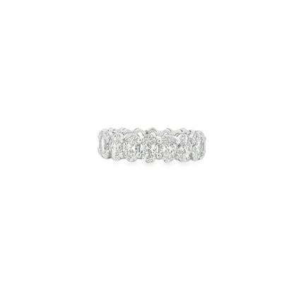 Platinum 5.66ctw Oval Cut Diamond Eternity Band Ring — photo 8 of 8