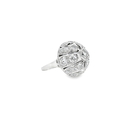 14k White Gold Approx 2ctw Round Brilliant Diamond Cluster Cocktail Ring — photo 8 of 8