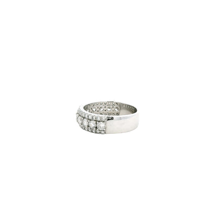 14k White Gold 1.79ctw Round Brilliant Lab Diamond Three-Row Halfway Band Ring — photo 8 of 12