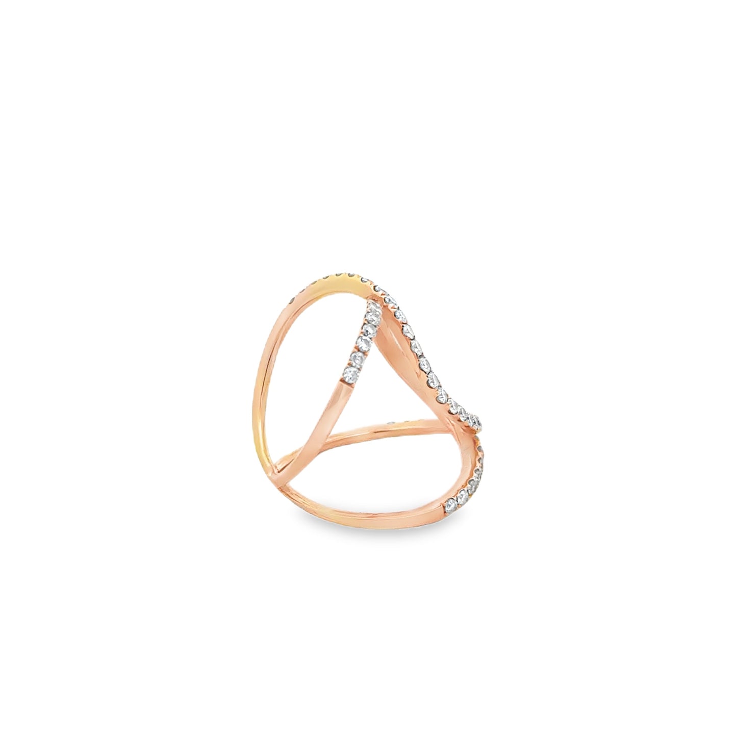 18k Rose Gold 0.82ctw Round Diamond Pavé Cocktail Ring — photo 8 of 11