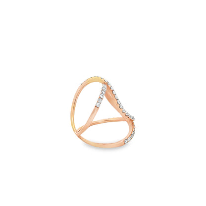 18k Rose Gold 0.82ctw Round Diamond Pavé Cocktail Ring — photo 8 of 11