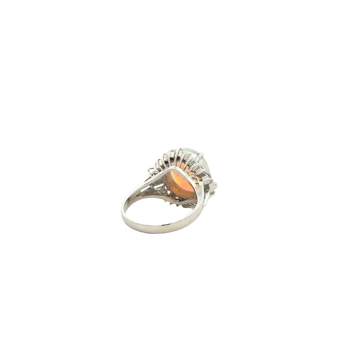 Platinum Opal and Diamond Halo Ring — photo 8 of 11