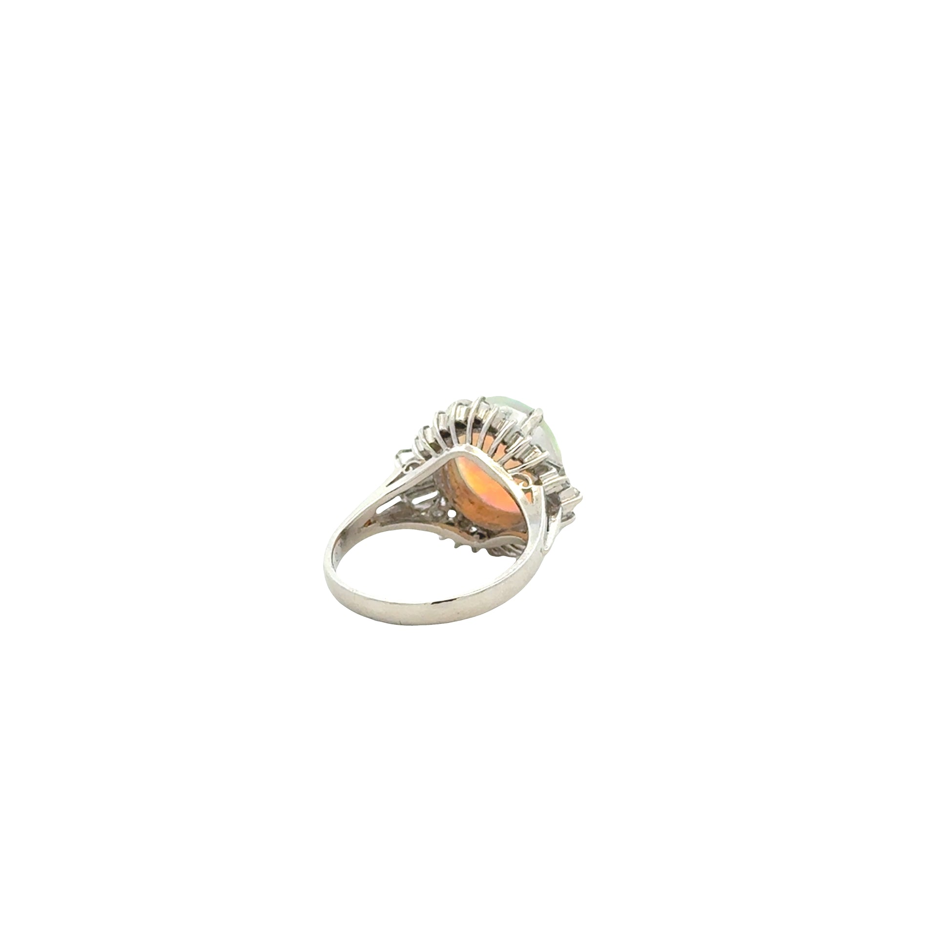 Platinum Opal and Diamond Halo Ring — photo 8 of 11