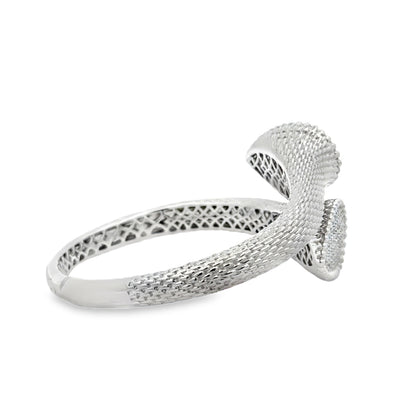 18k White Gold 2.17ctw Round Brilliant Diamond Pavé Bangle Bracelet — photo 8 of 9