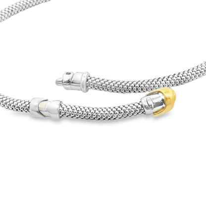 18k White Gold Mesh Choker Necklace & 14k White Gold 1.67ct Round Brilliant Diamond Triangle Pendant — photo 8 of 8