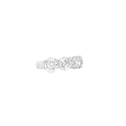 Platinum 5.05ctw Round Brilliant Diamond Half Eternity Band Ring — photo 8 of 8
