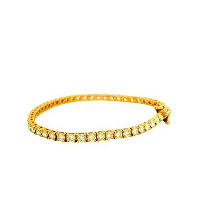 14k Yellow Gold 5.72ctw Natural Round Brilliant Diamond Tennis Bracelet — photo 8 of 11