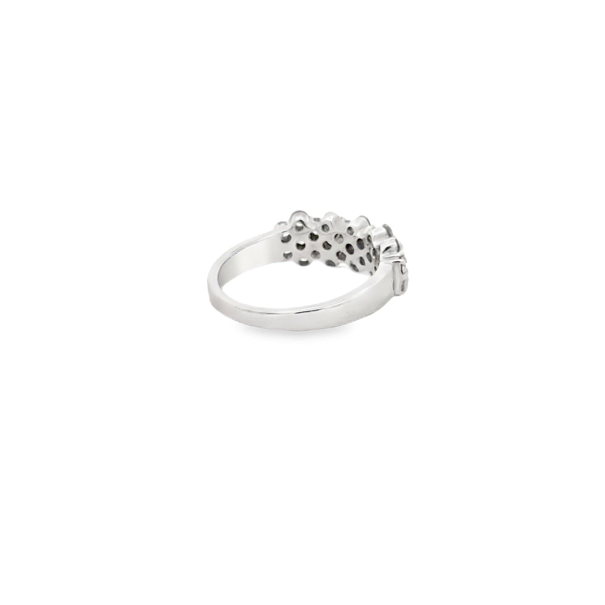 14k White Gold 2ctw Round Diamond Cluster Pavé Cocktail Ring — photo 8 of 10