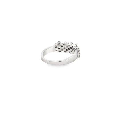 14k White Gold 2ctw Round Diamond Cluster Pavé Cocktail Ring — photo 8 of 10