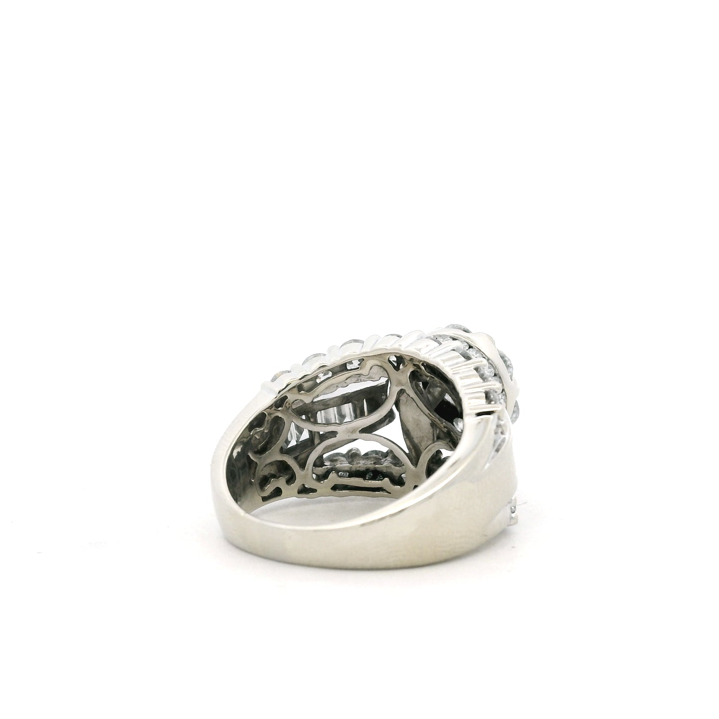 14k White Gold 2.0ctw Round and Baguette Diamond Engagement Ring Set — photo 8 of 13